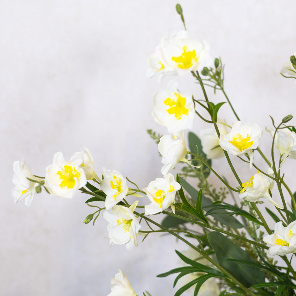 White Delphinium Bouquet Drop In