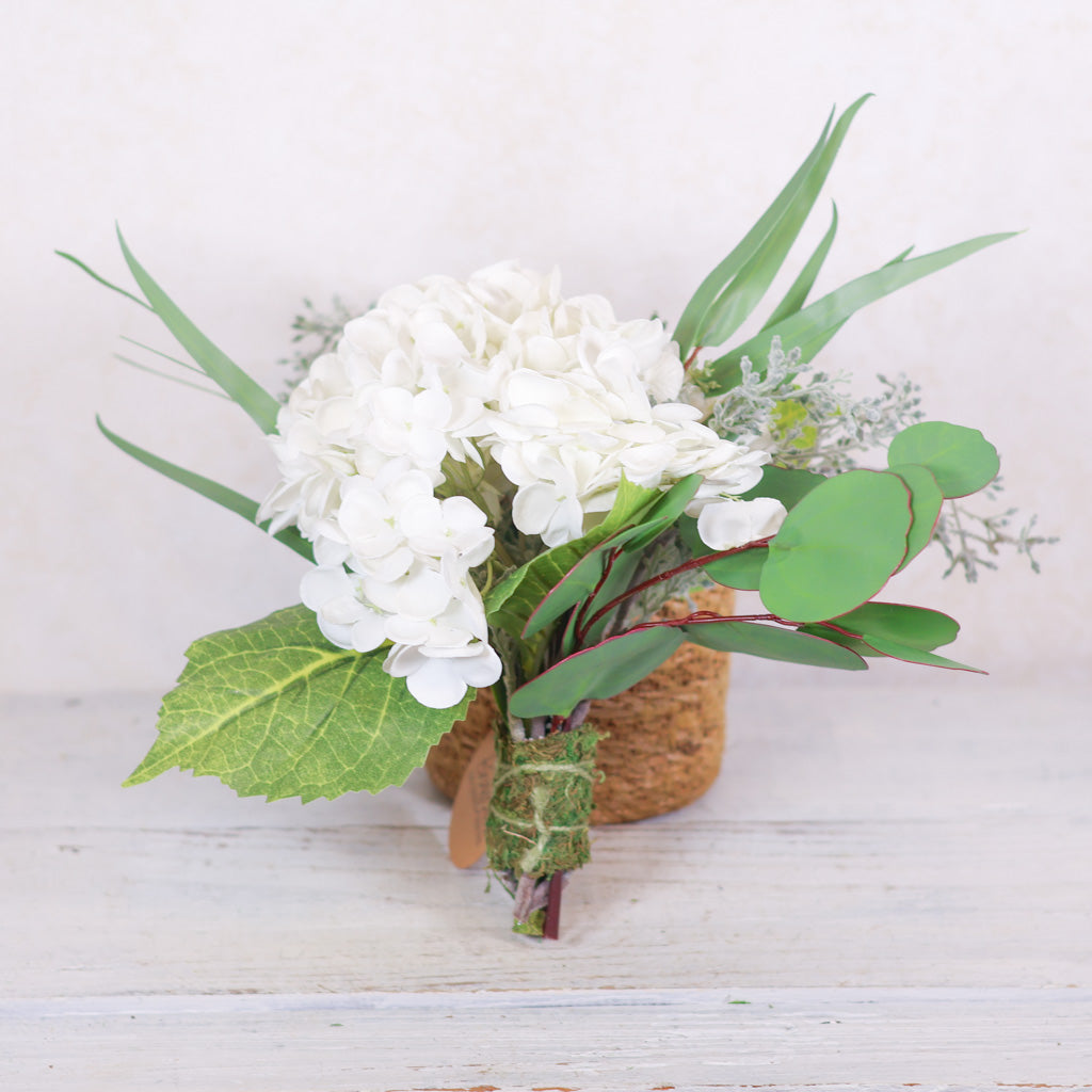 Single White Hydrangea Bouquet Drop In