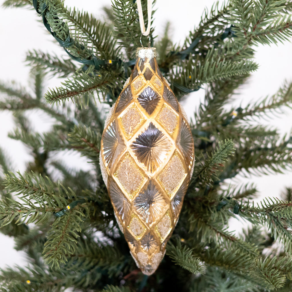 Glass Finial Harlequin Gold Multi Finial