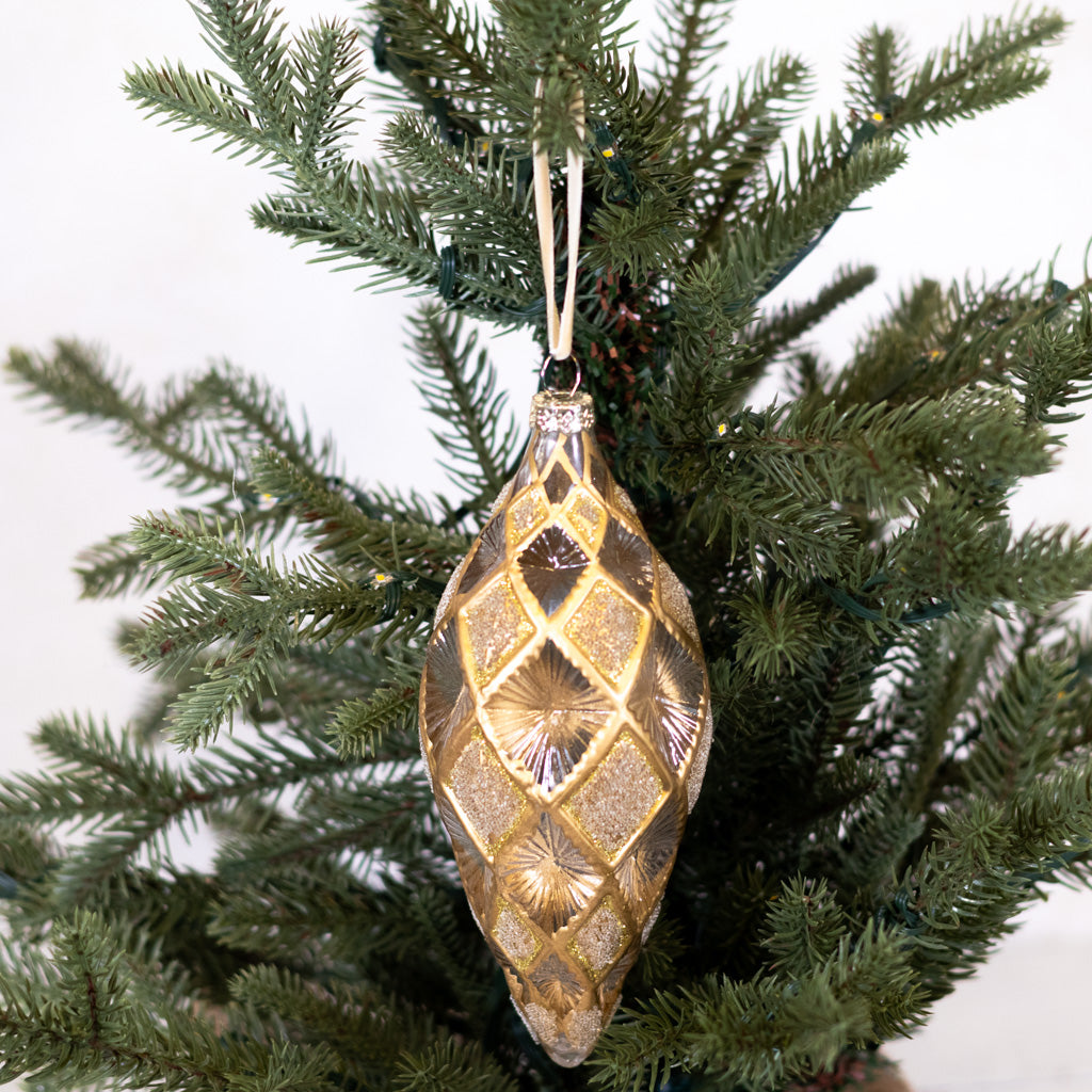 Glass Finial Harlequin Gold Multi Finial