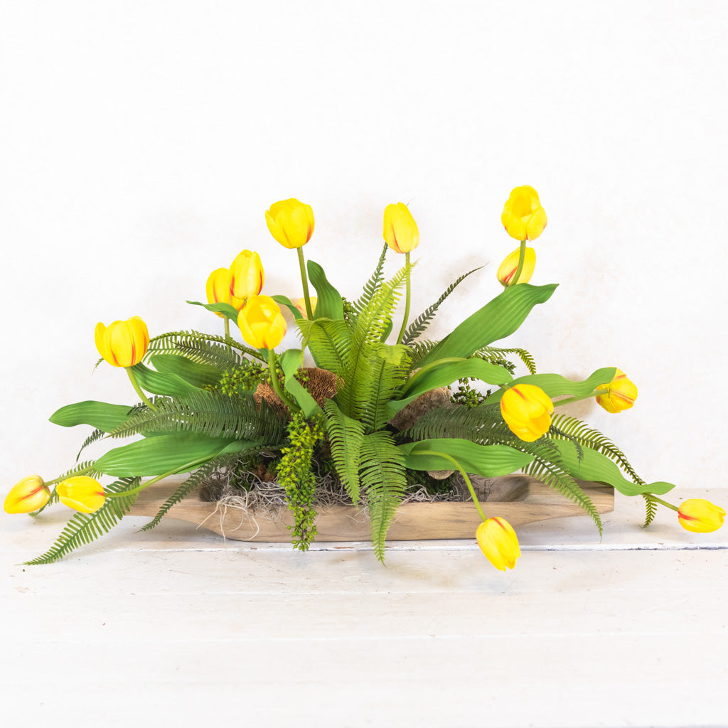 Tipsy Tulip Yellow Elongated Centerpiece