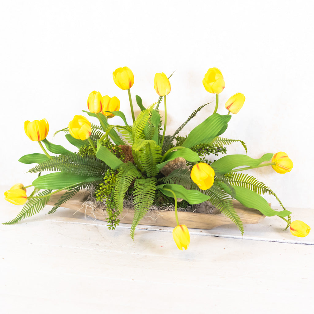 Tipsy Tulip Yellow Elongated Centerpiece