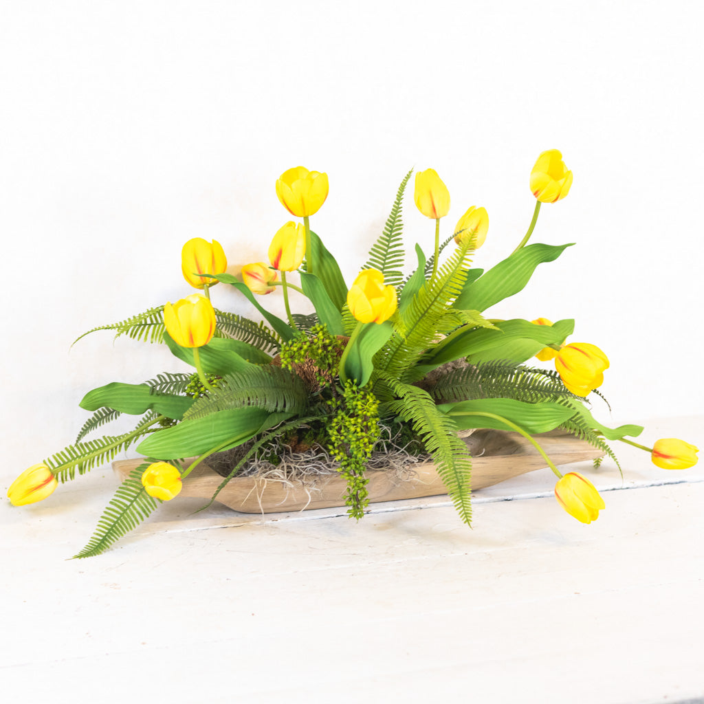 Tipsy Tulip Yellow Elongated Centerpiece