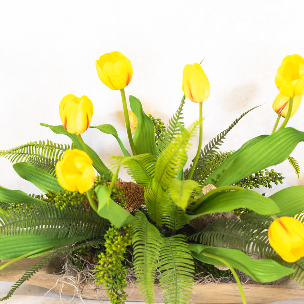 Tipsy Tulip Yellow Elongated Centerpiece