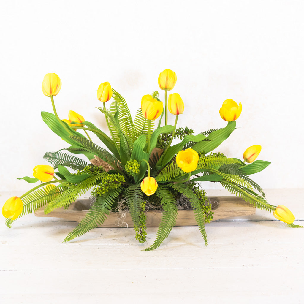 Tipsy Tulip Yellow Elongated Centerpiece