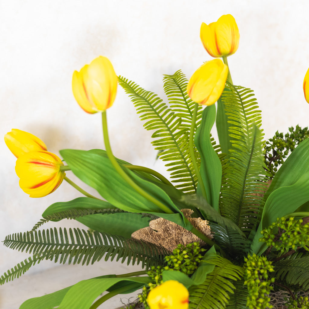 Tipsy Tulip Yellow Elongated Centerpiece