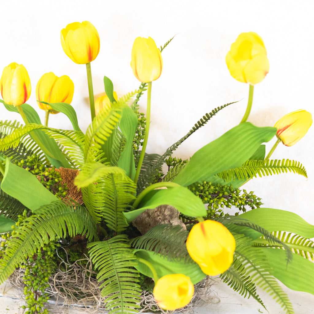 Tipsy Tulip Yellow Elongated Centerpiece