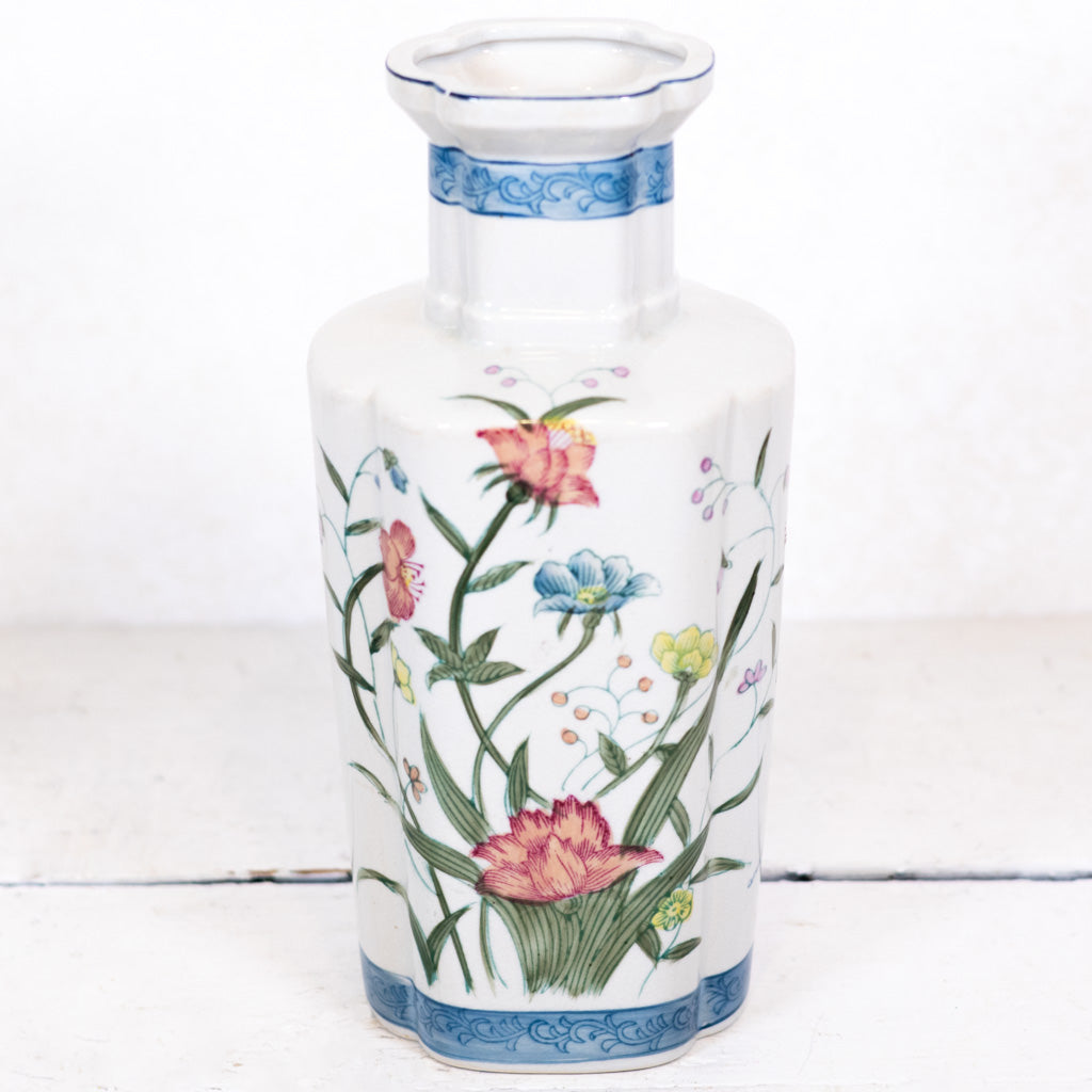 Vintage Handpainted Fleurs De Chantilly Vase