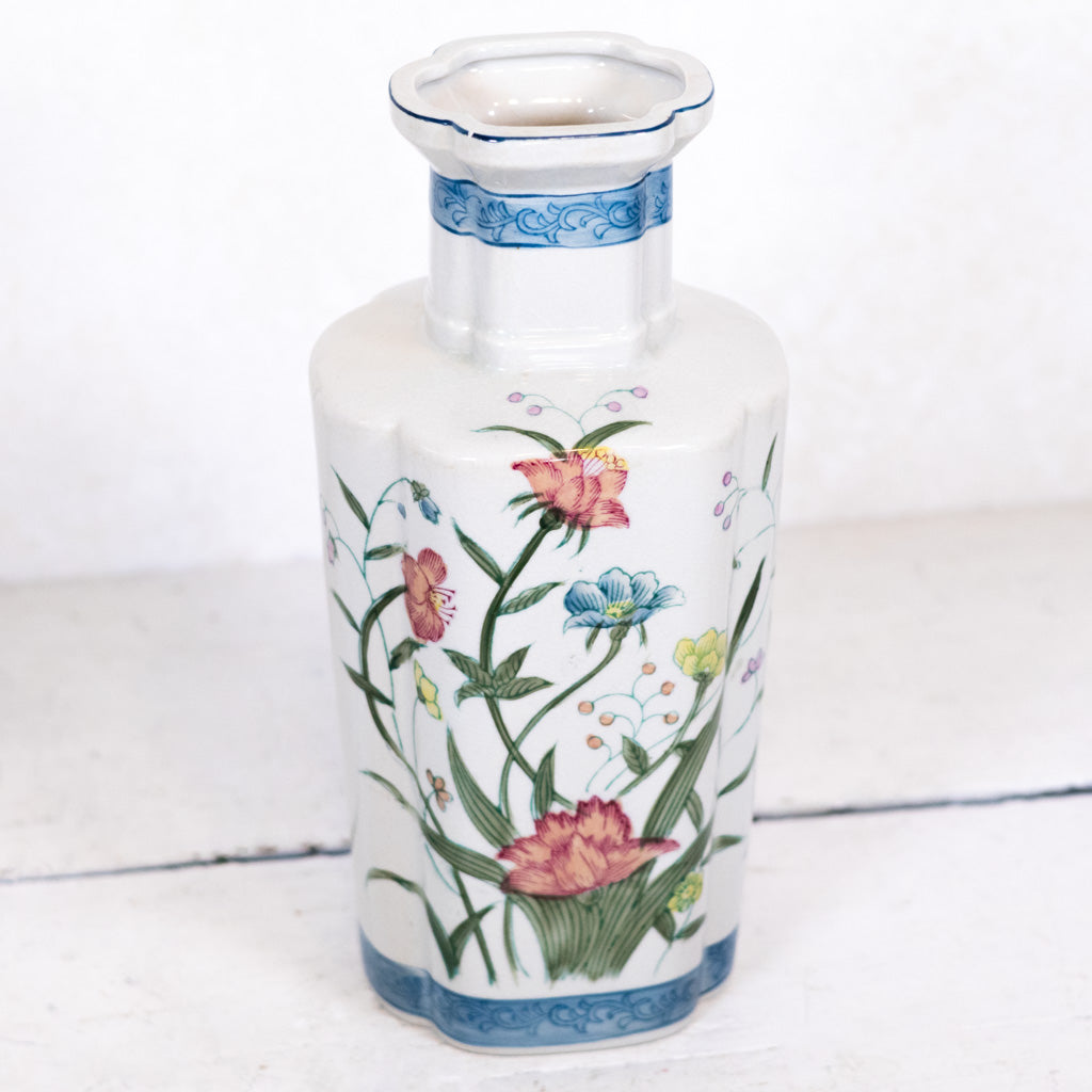 Vintage Handpainted Fleurs De Chantilly Vase