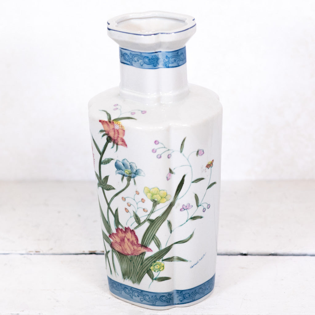 Vintage Handpainted Fleurs De Chantilly Vase