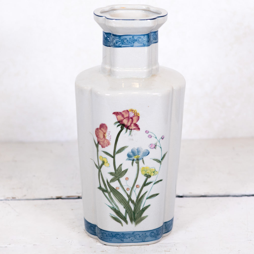 Vintage Handpainted Fleurs De Chantilly Vase