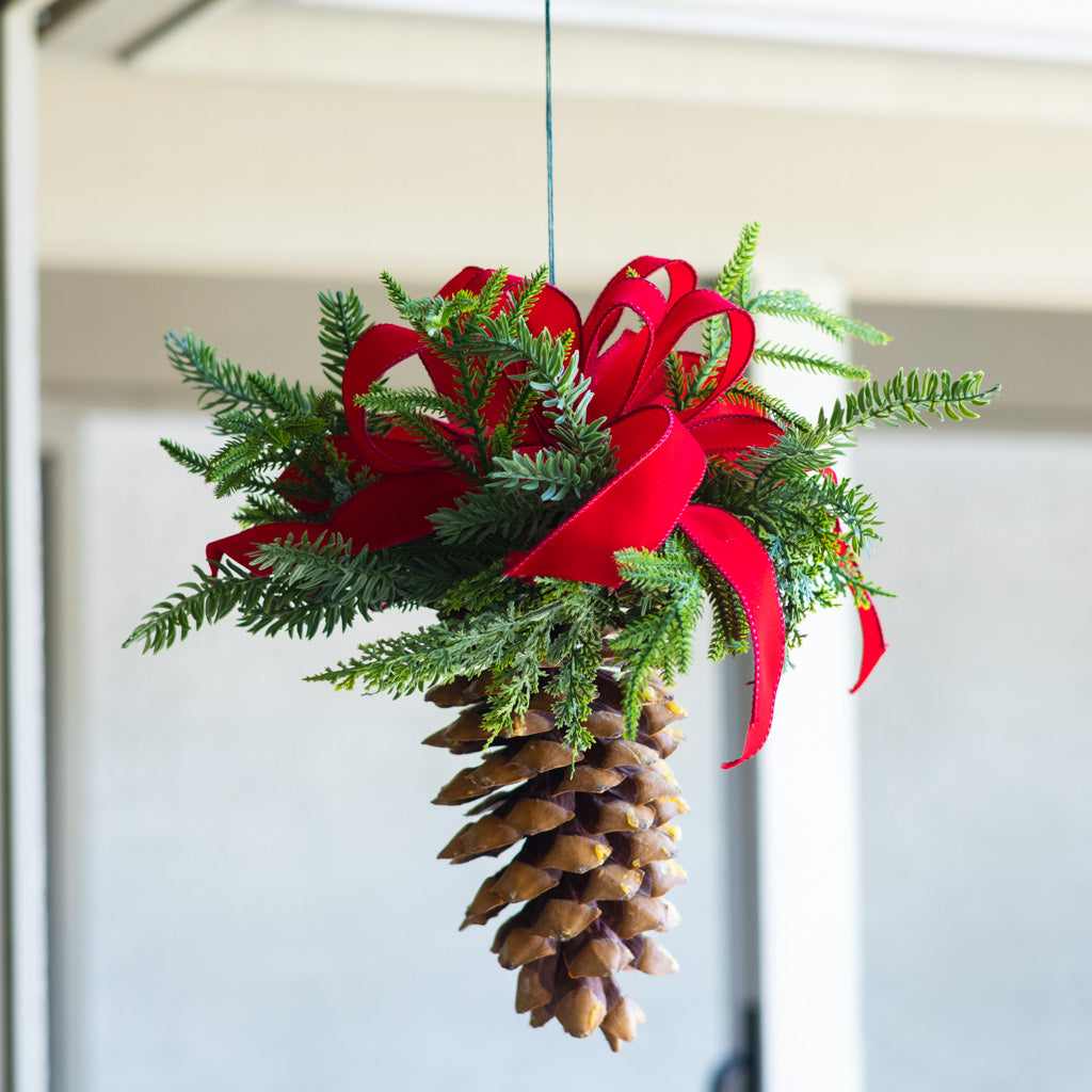 Decorated Hanging Holiday Pinecone
