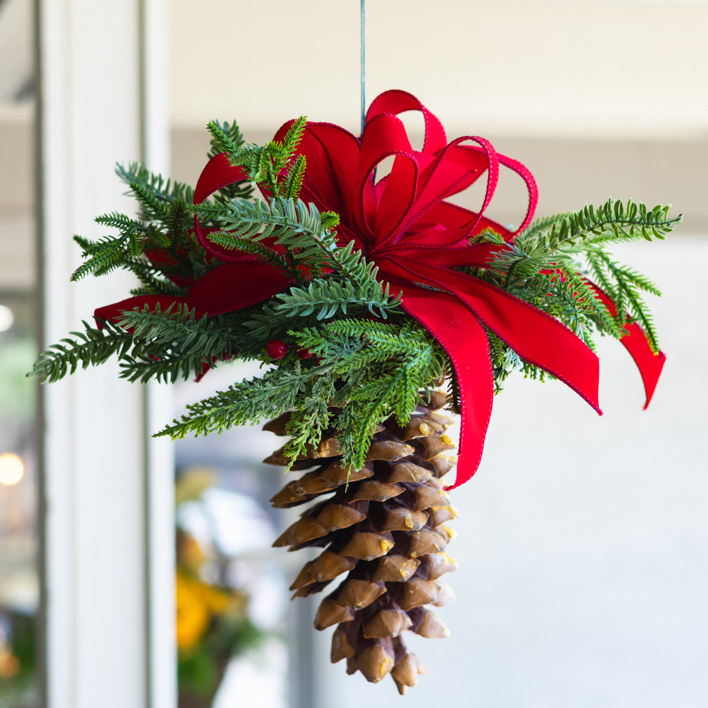 Decorated Hanging Holiday Pinecone