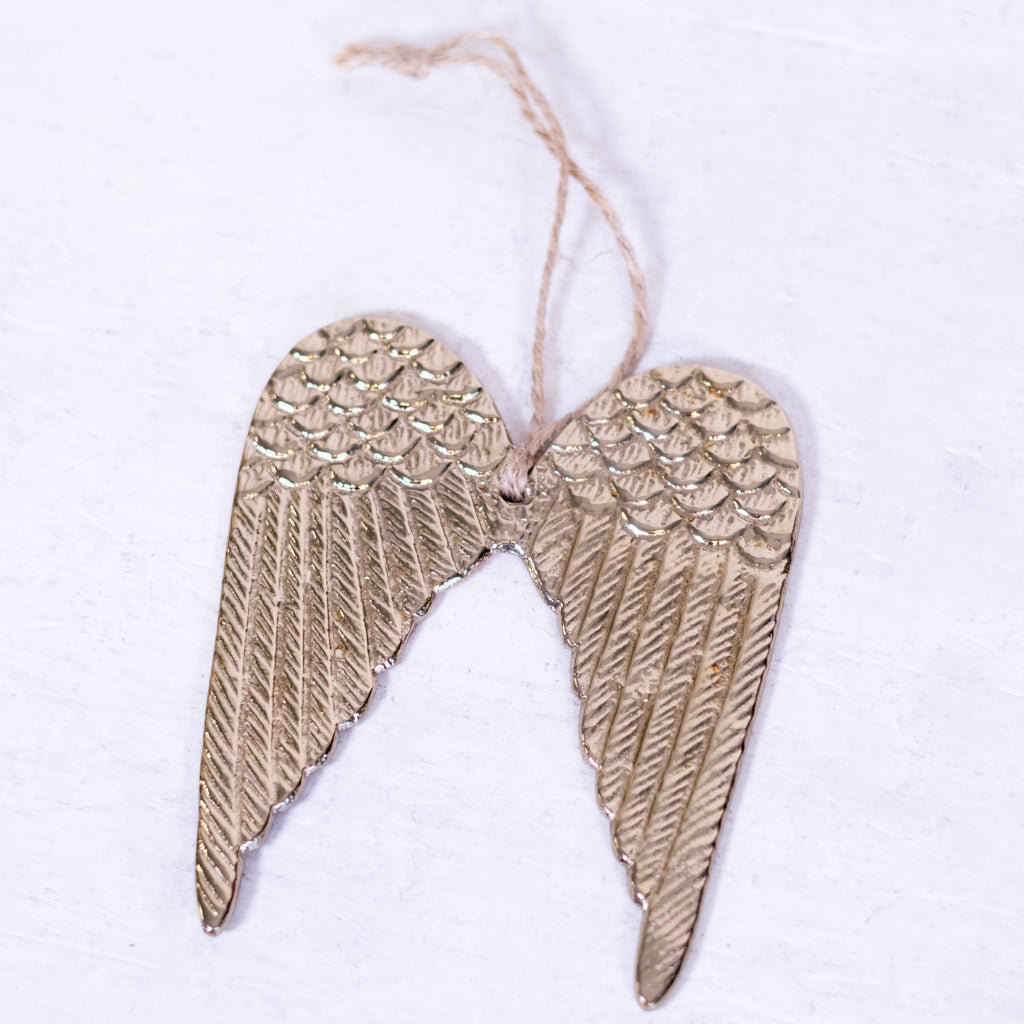 Angel Wings Gold Aluminum Ornament