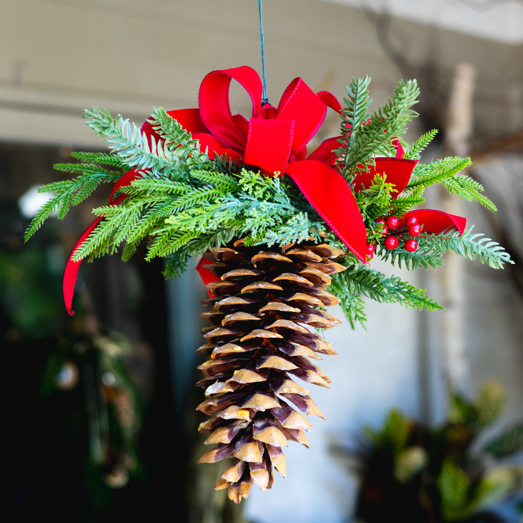 Decorated Hanging Holiday Pinecone