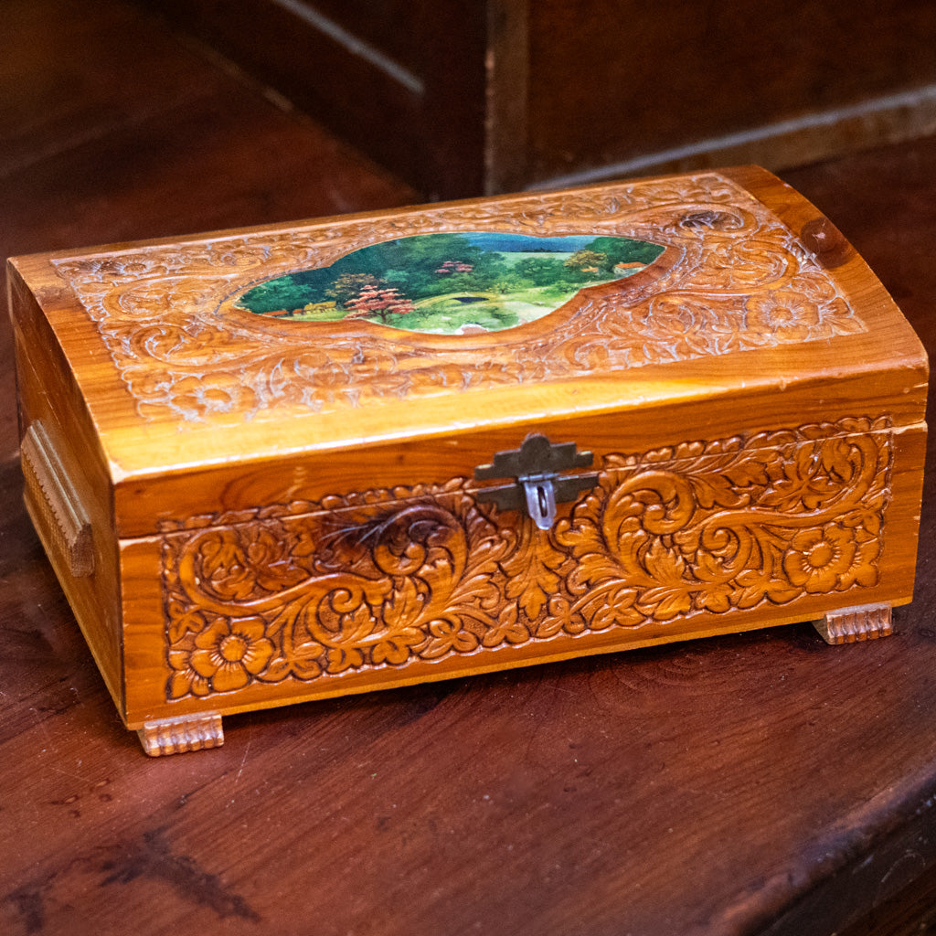 Cedar Carved Jewelry Box