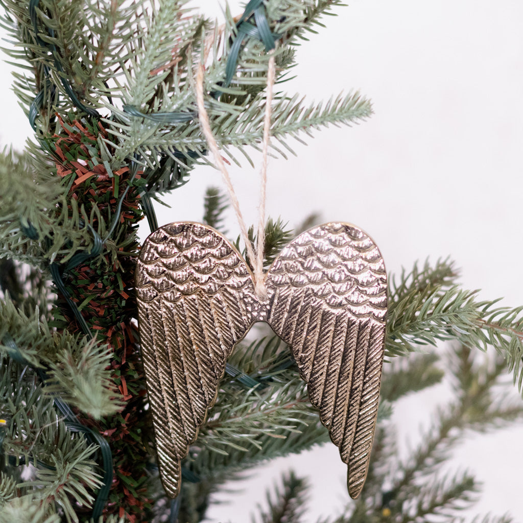 Angel Wings Gold Aluminum Ornament