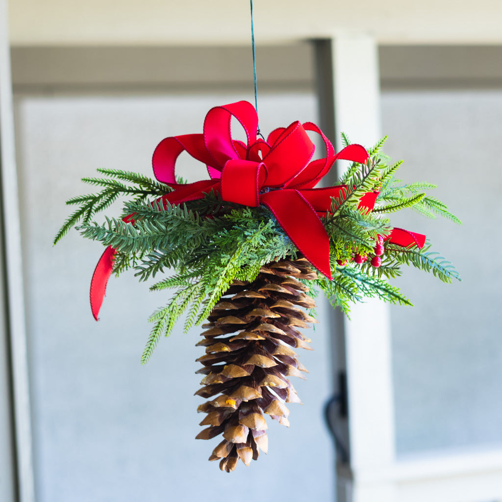 Decorated Hanging Holiday Pinecone