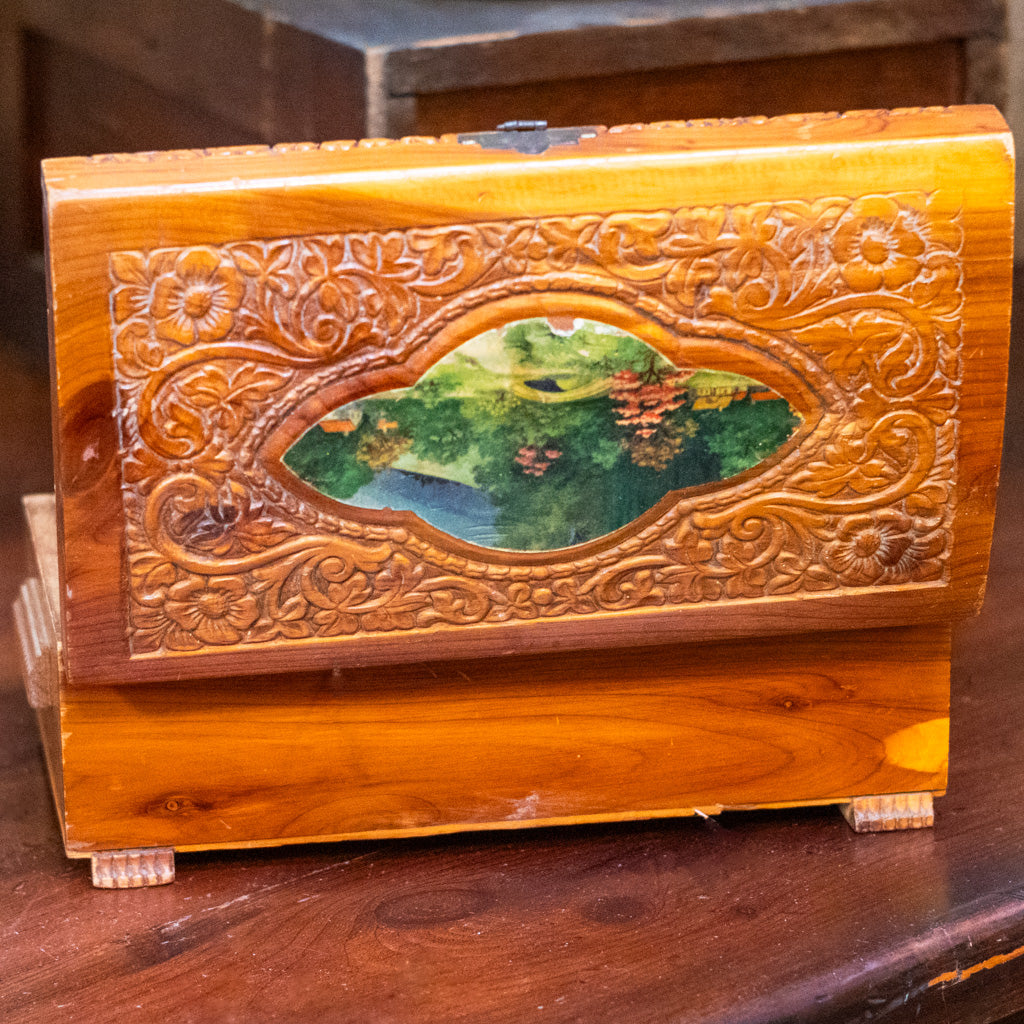 Cedar Carved Jewelry Box