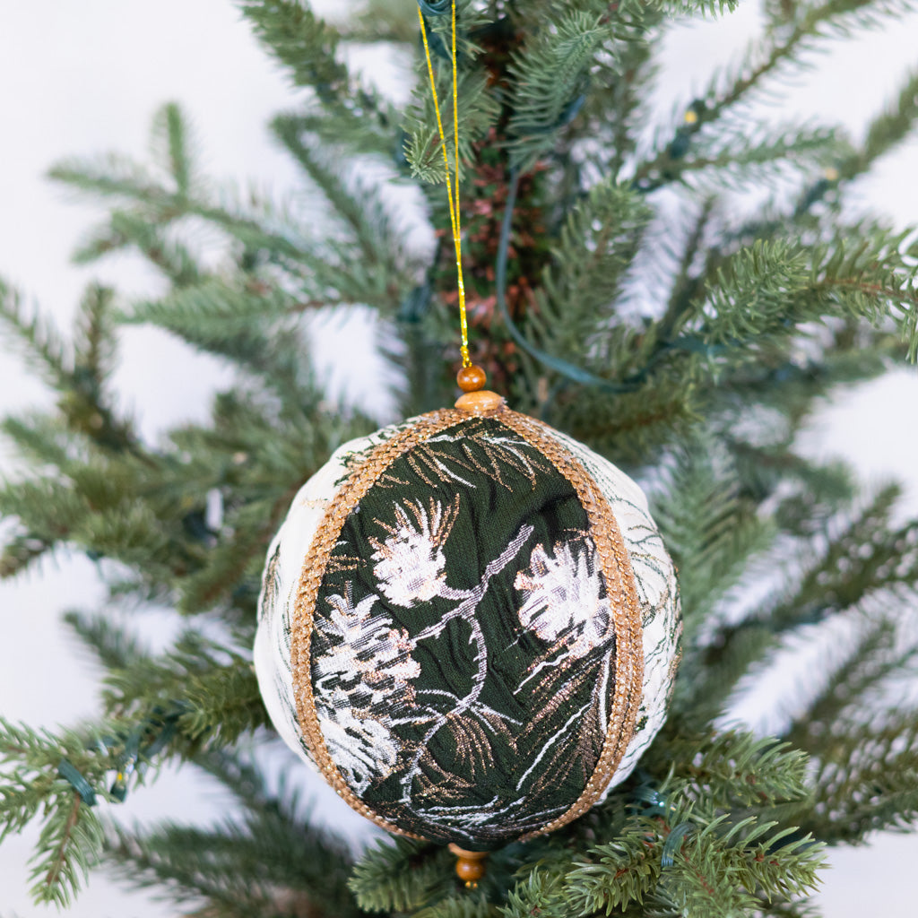 Pine Jaquard Ball Ornament