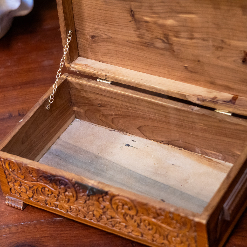Cedar Carved Jewelry Box