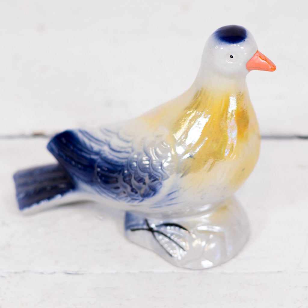 Vintage Blue and Yellow Bird Figurine Made in Brazil