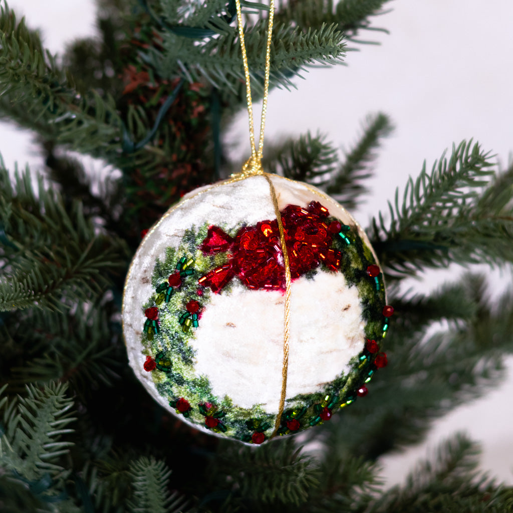 Botanical Wreath Jewel Ball Ornament