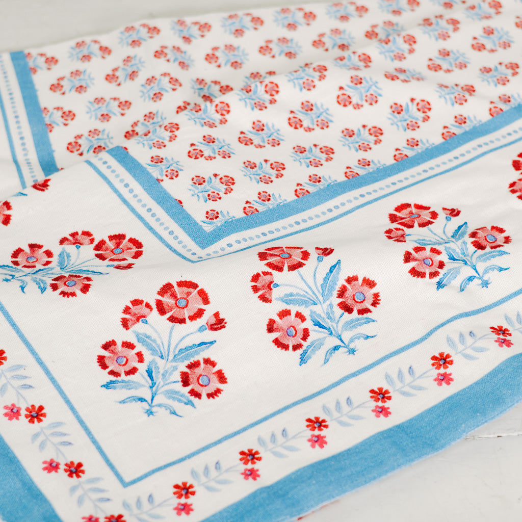 Red Mughai Floral Tablecloth