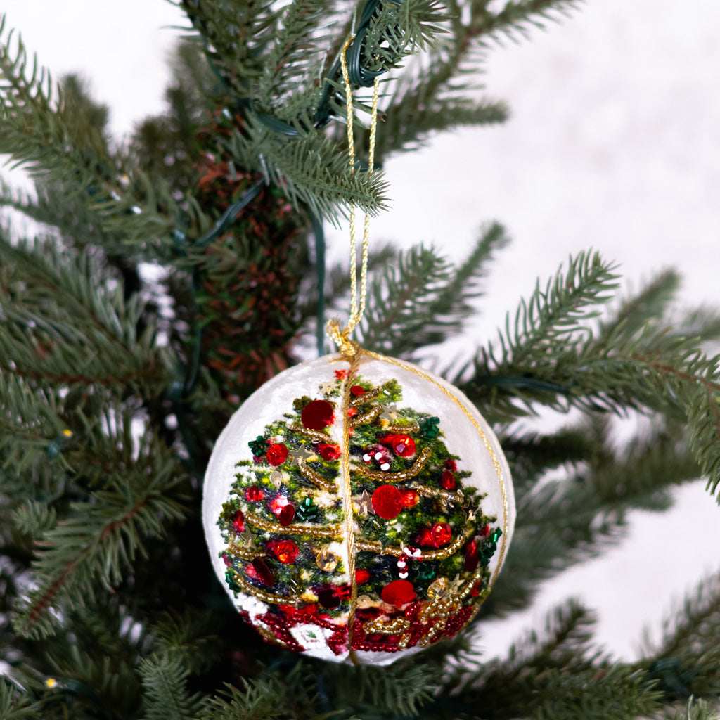 Botanical Tree Jewel Ball Ornament