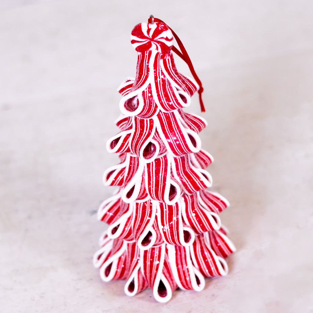 Sparkling Peppermint Ribbon Candy Tree Ornament