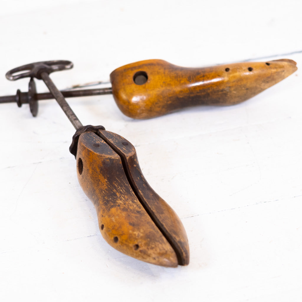 Pair of Wooden Split Toe Shoe Stretchers