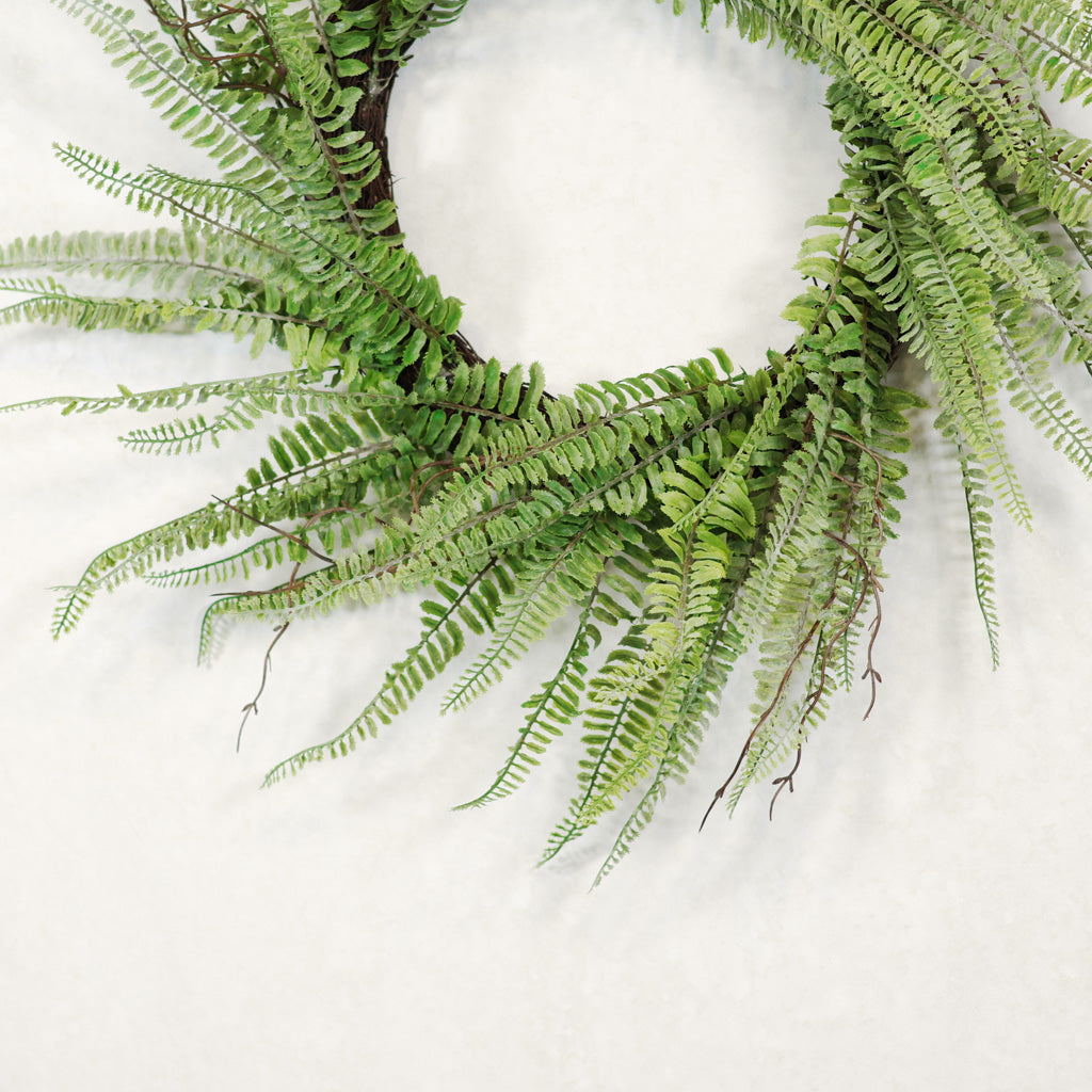 Soft Woodland Fern Wreath Green Gray