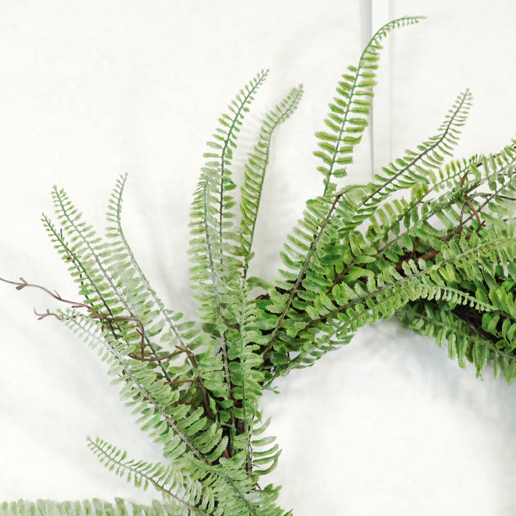 Soft Woodland Fern Wreath Green Gray