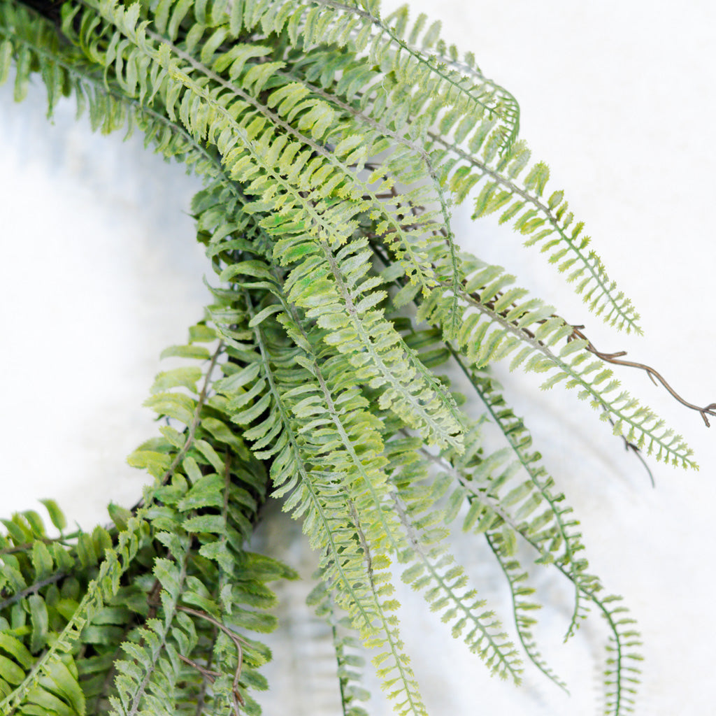 Soft Woodland Fern Wreath Green Gray