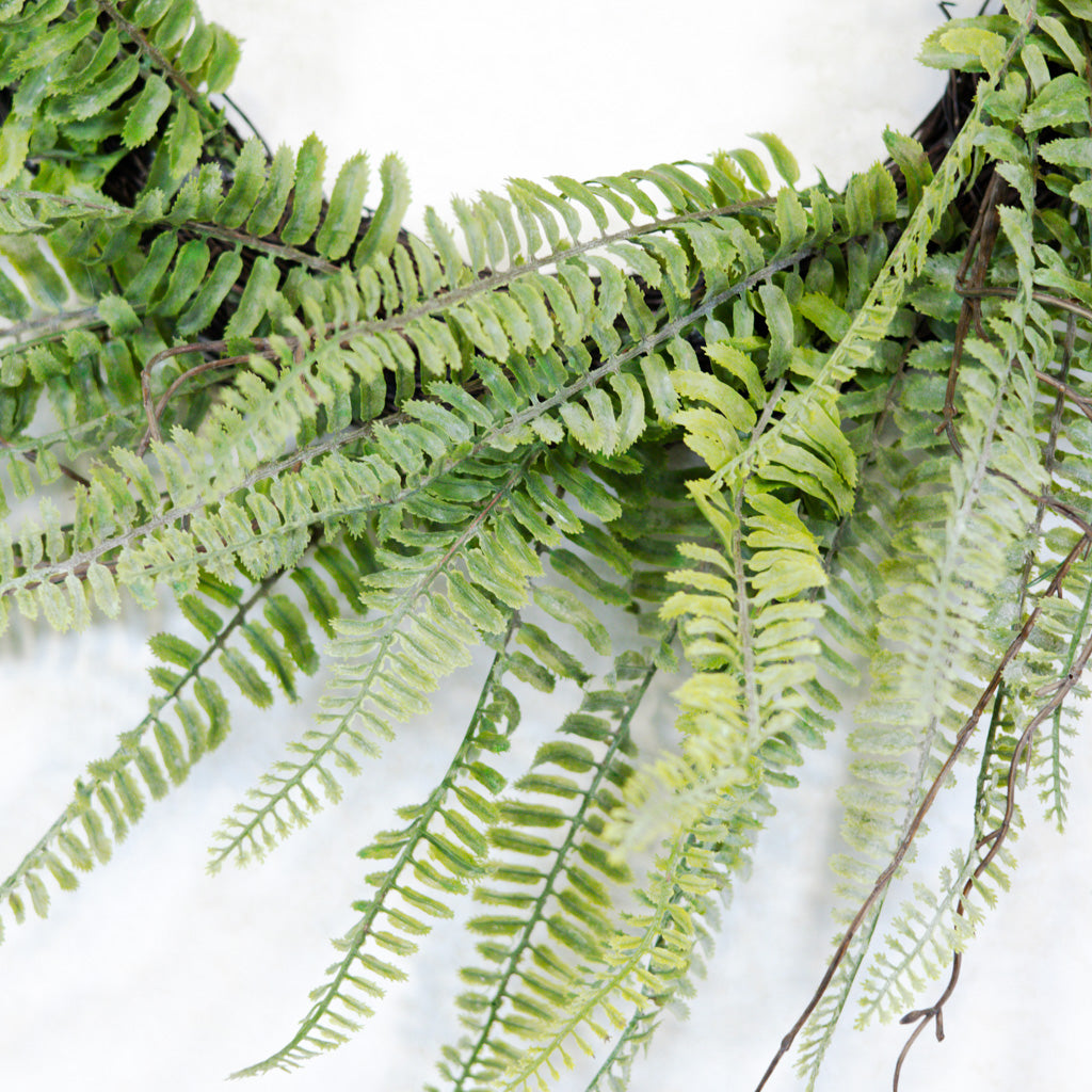 Soft Woodland Fern Wreath Green Gray