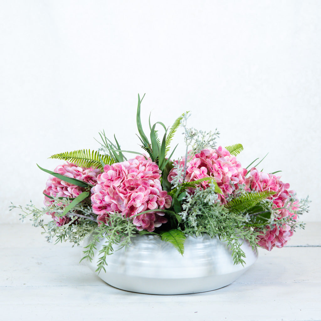 Pink Hydrangea Centerpiece Drop In