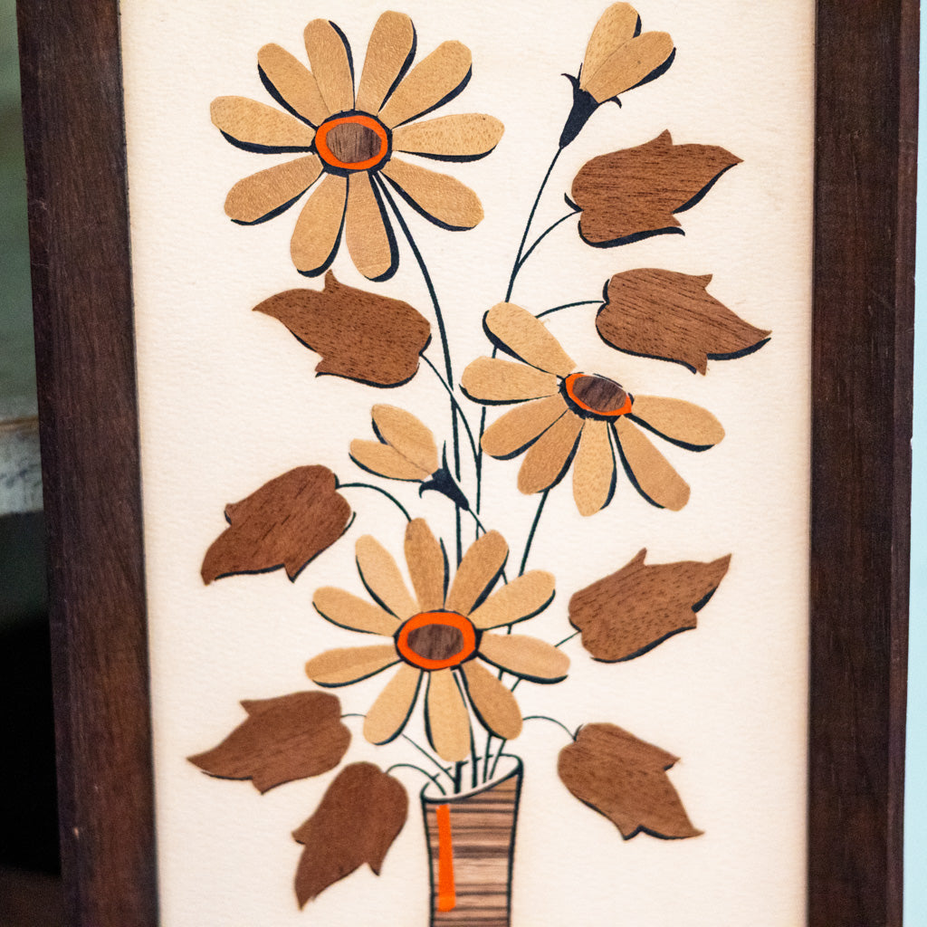 Mid-Century Balsa Wood Vase Picture