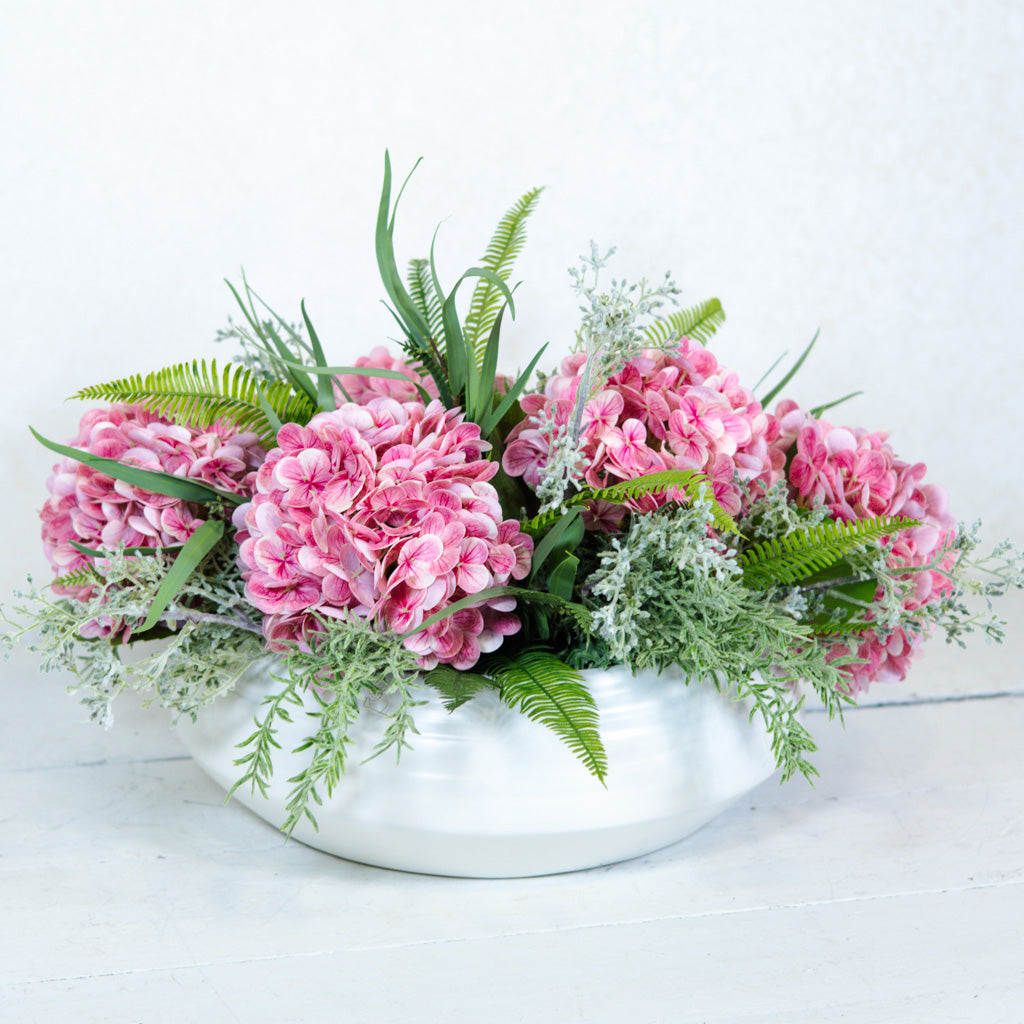 Pink Hydrangea Centerpiece Drop In