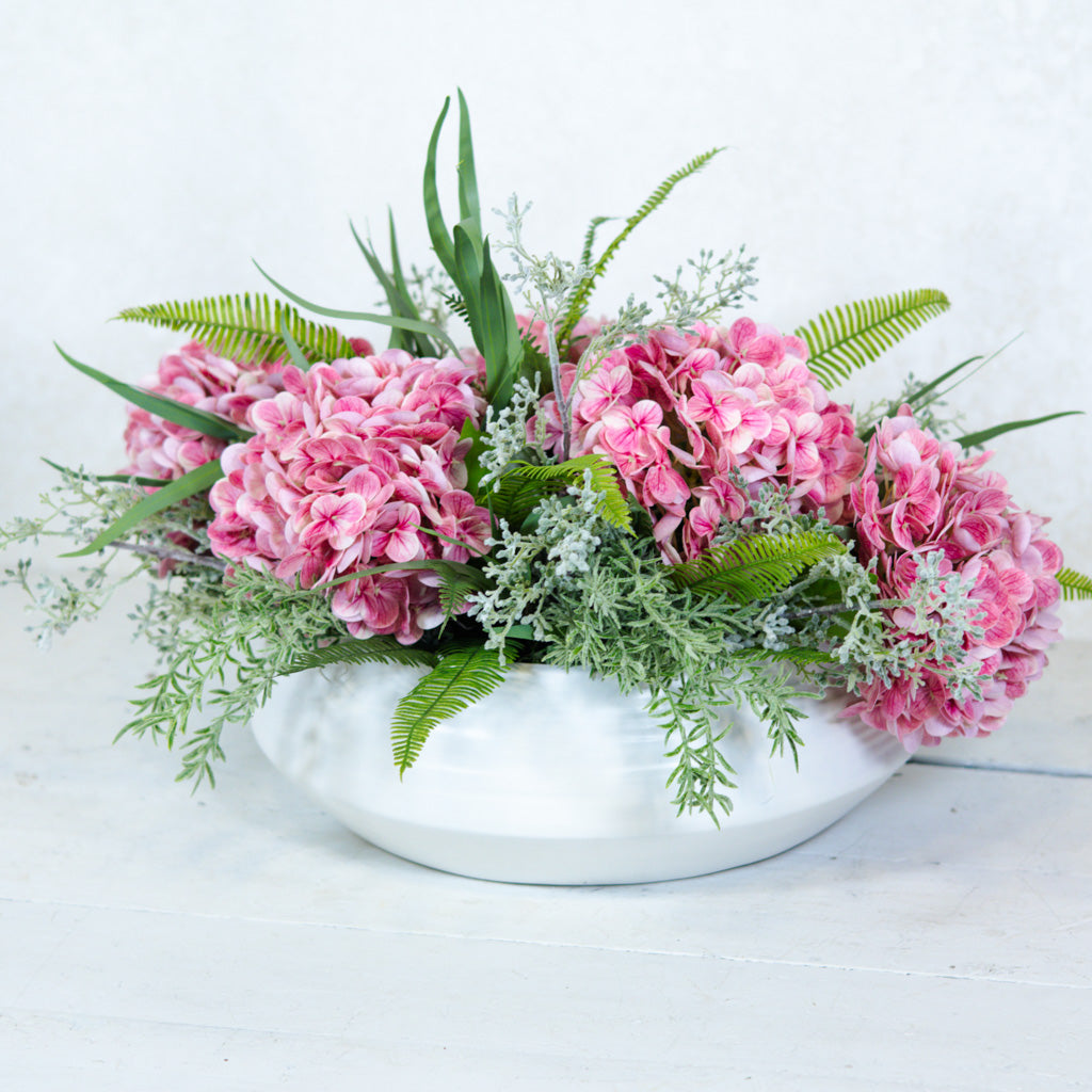 Pink Hydrangea Centerpiece Drop In