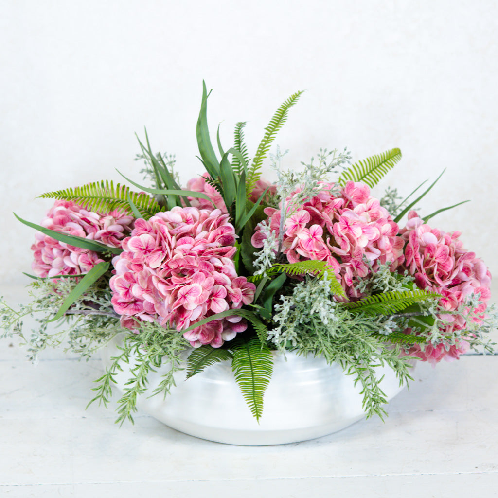 Pink Hydrangea Centerpiece Drop In