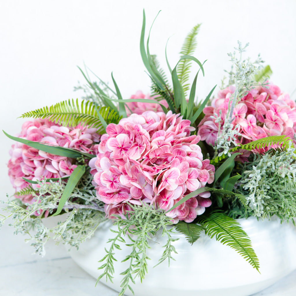 Pink Hydrangea Centerpiece Drop In