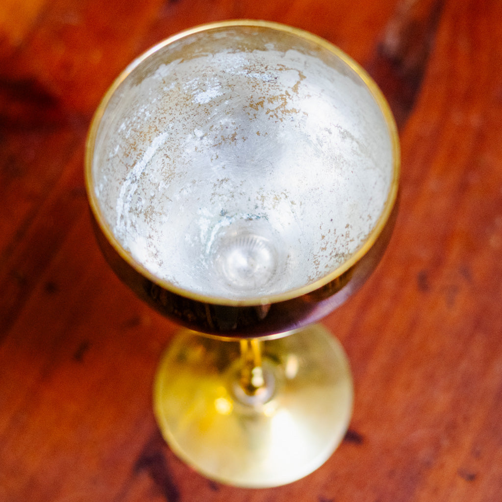 Set of Four Brass Tulip Glasses