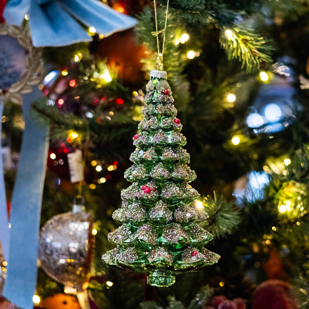 Glittery Green Tree Ornament