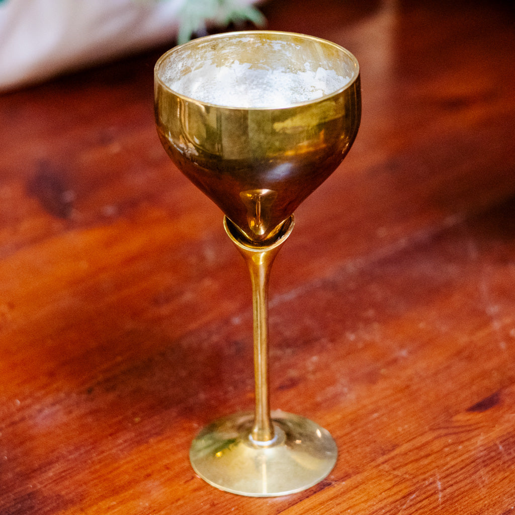 Set of Four Brass Tulip Glasses