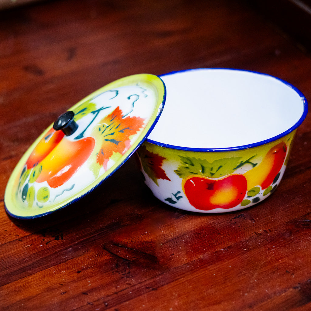 1950's Vintage Enamel Bowls with Lid