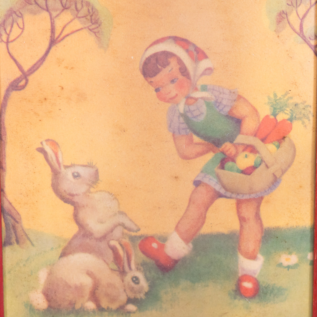 Vintage Phoebe MacDonald Girl with Bunny Picture