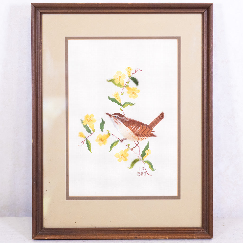 Vintage Carolina Wren Needpoint