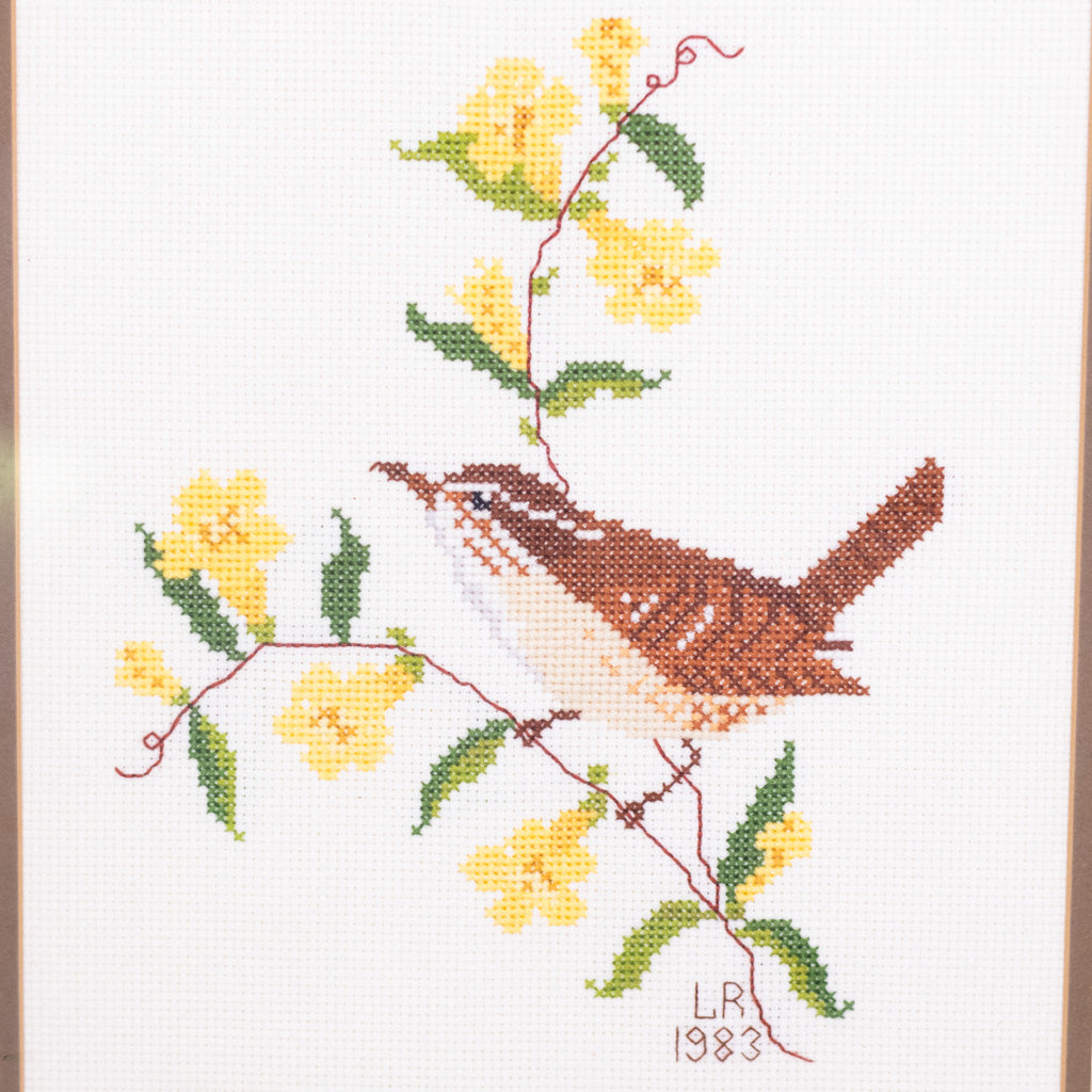 Vintage Carolina Wren Needpoint