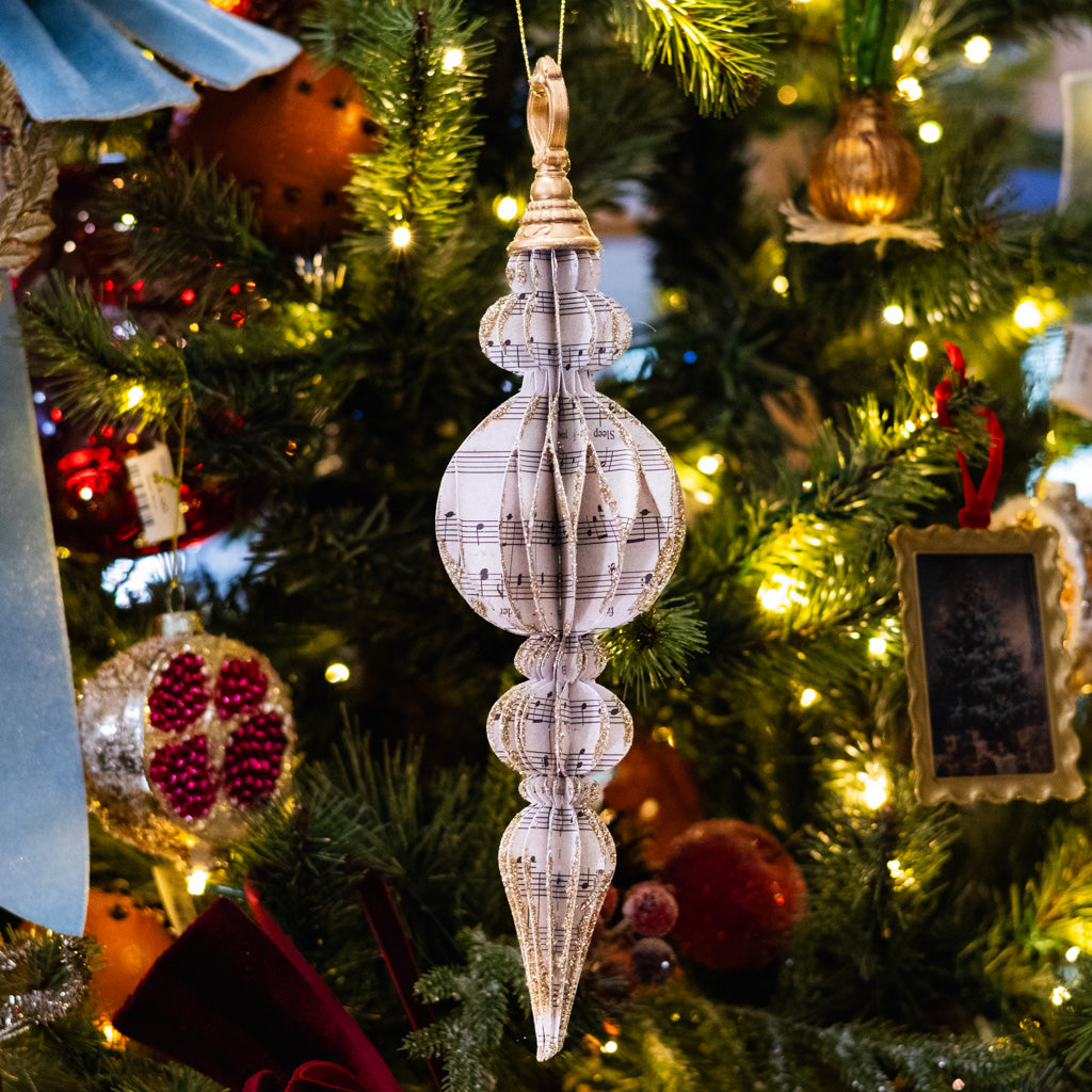 Large Cardboard Music Notes Finial Ornament