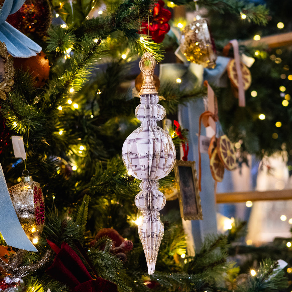 Large Cardboard Music Notes Finial Ornament